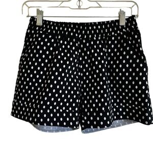 Bling Polka Dot Shorts Elastic Waist Casual Summer Black‎ White Size small